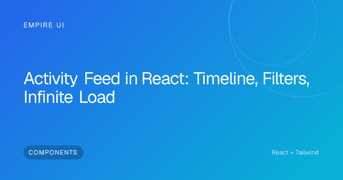 React code on a monitor showing a timeline activity feed component