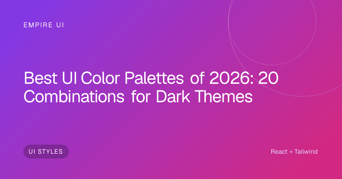 Dark UI color palette swatches glowing on a screen