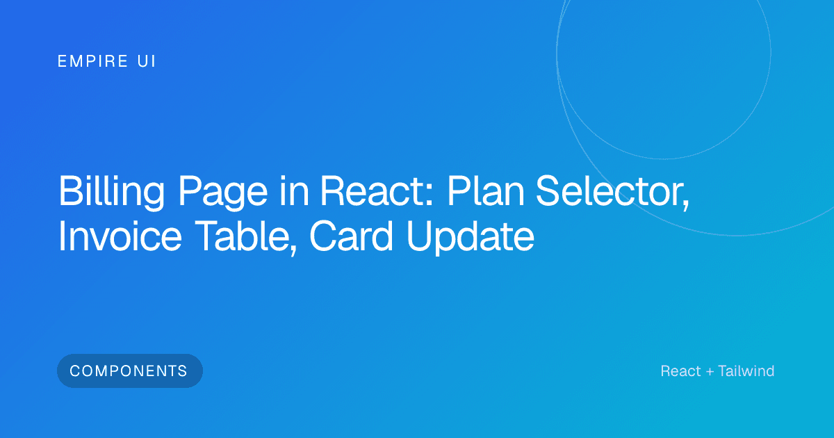 React code on dark screen showing billing component structure