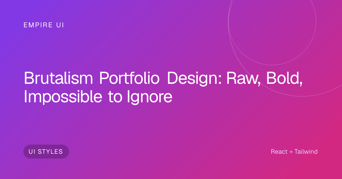 Bold brutalist portfolio layout with thick black borders and raw typography