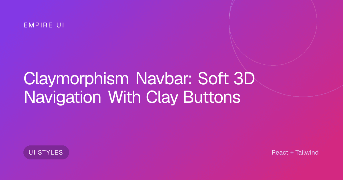 Soft 3D clay-style navigation bar with rounded colorful buttons