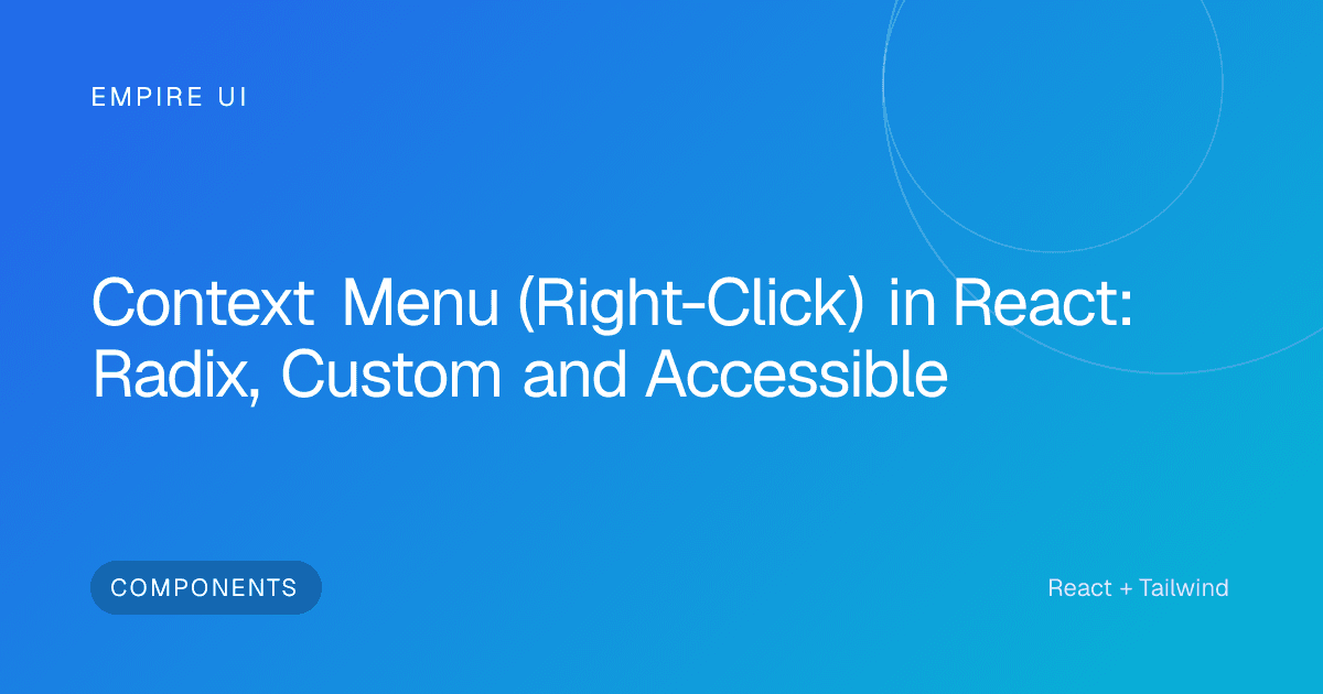 Developer inspecting right-click context menu on a dark UI dashboard