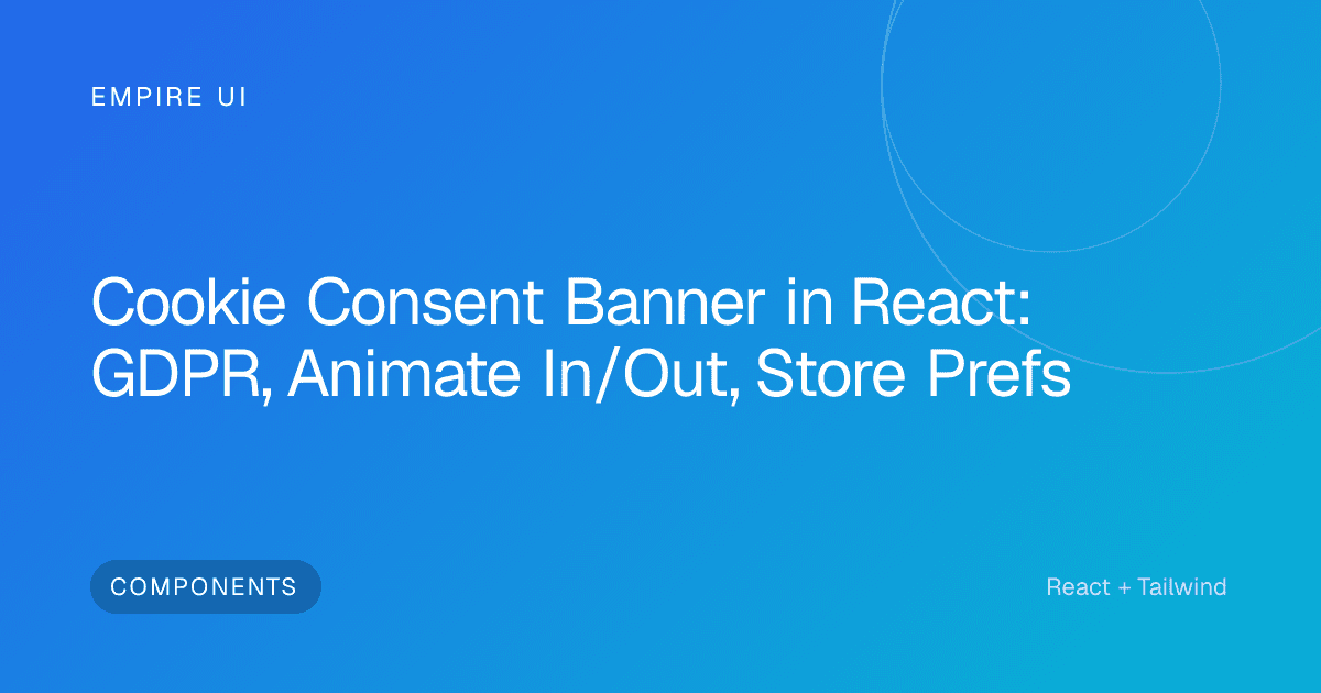 React code editor screen showing cookie consent component code