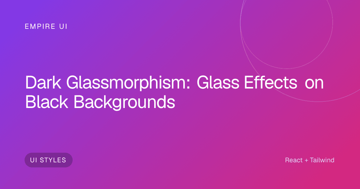 Dark glowing glass panel effect on a deep black background