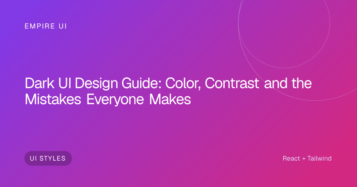 Dark UI interface showing contrast and color design patterns