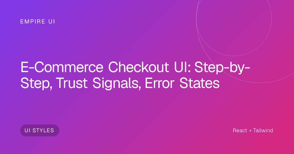 E-commerce checkout form with progress steps and trust badges on screen