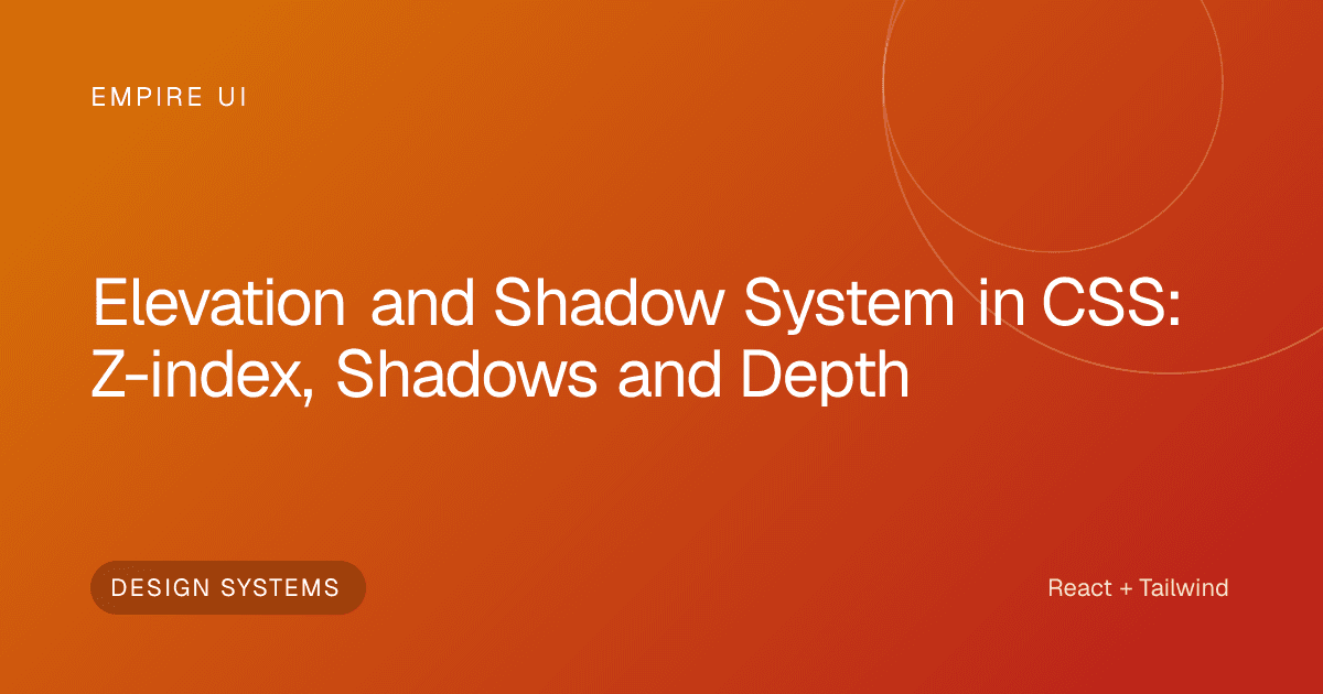 CSS elevation layers showing shadow depth and stacking visual hierarchy