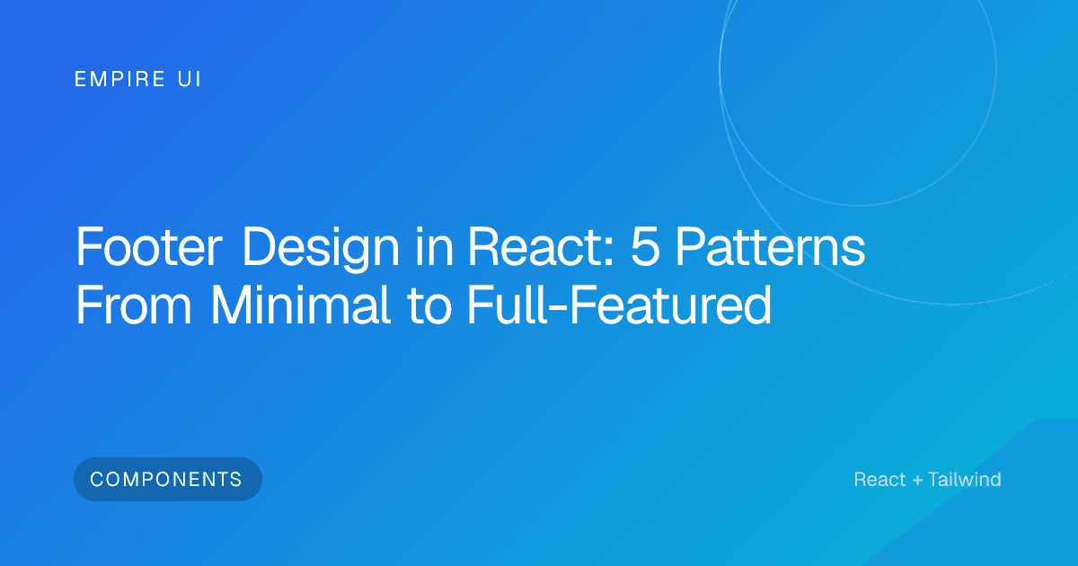 Modern web design layout showing footer navigation and component sections