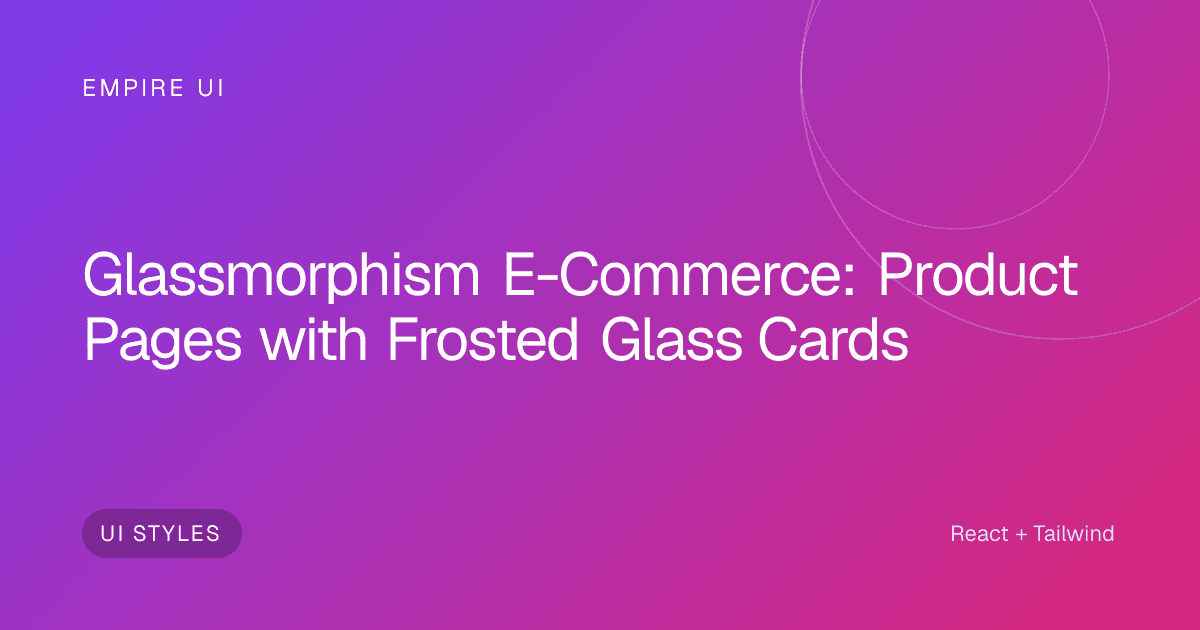 frosted glass product card on vibrant gradient background
