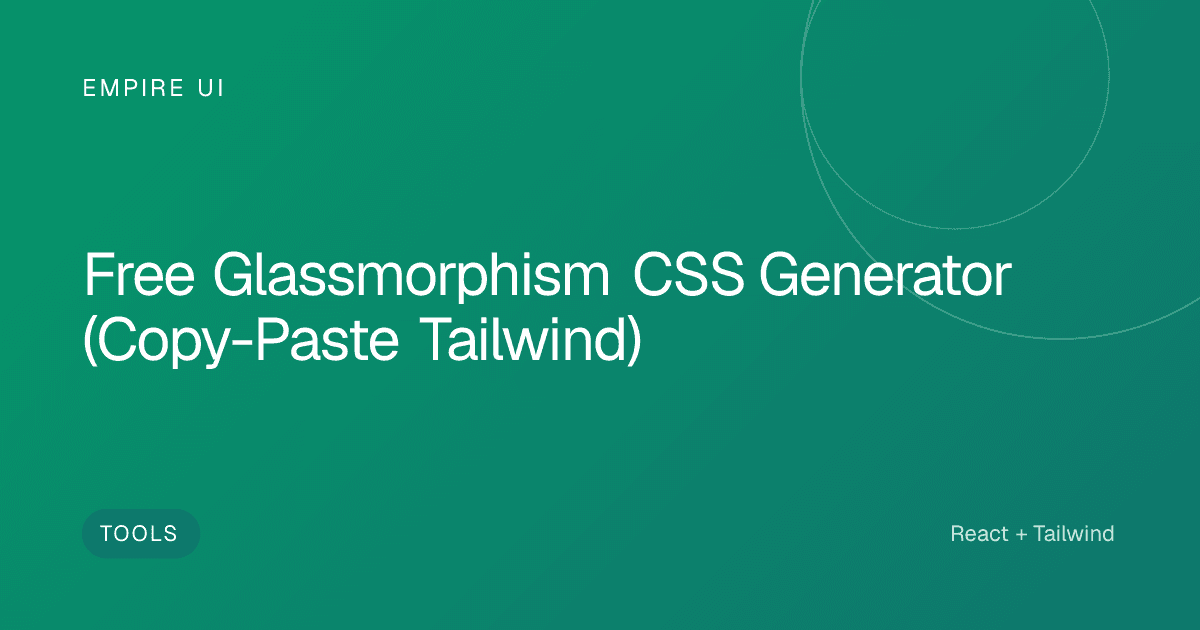glassmorphism CSS generator tool interface