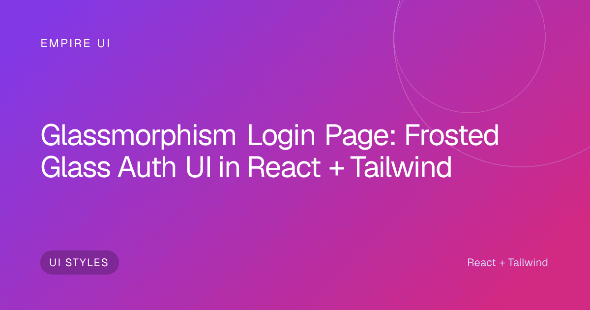frosted glass UI panel with colorful gradient background and login form