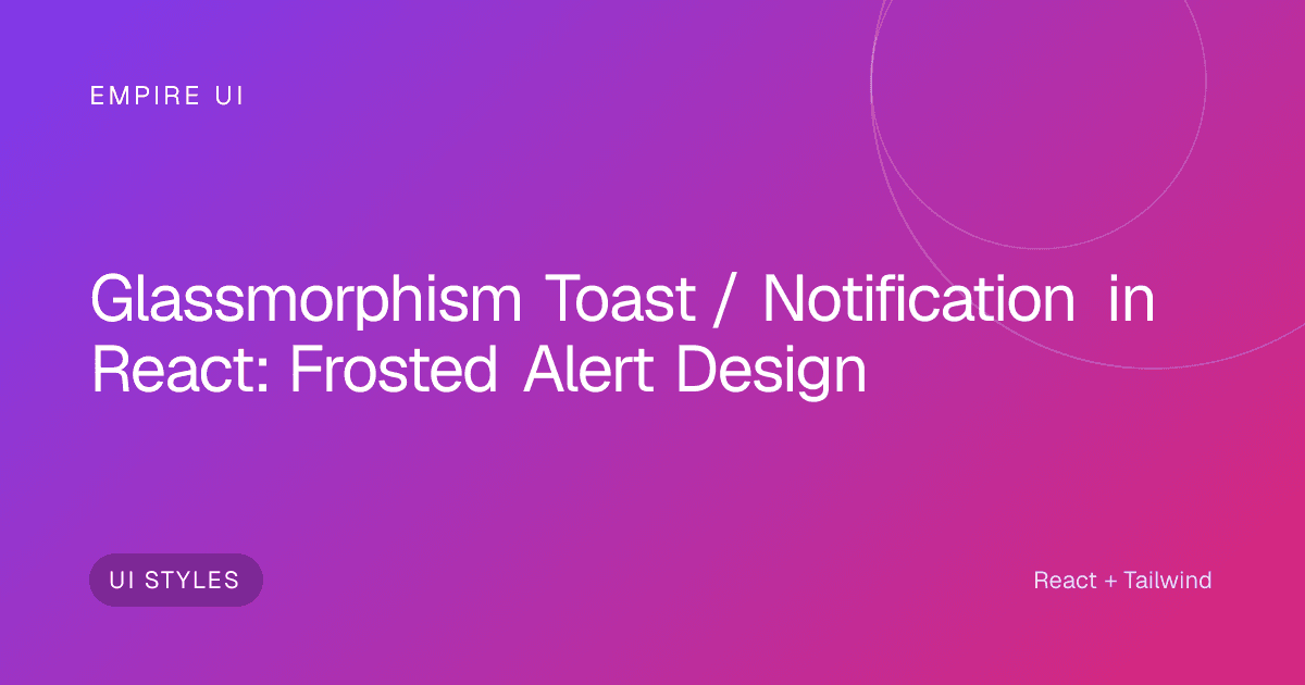 frosted glass notification card floating over purple gradient background