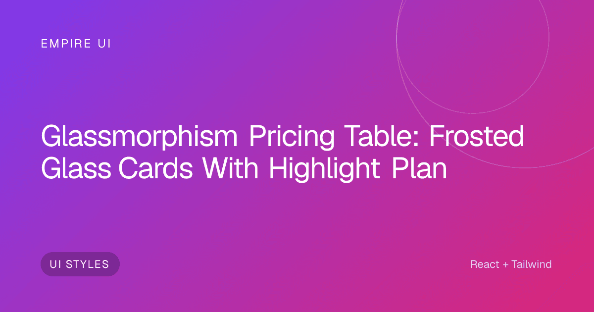 frosted glass pricing cards on dark gradient background