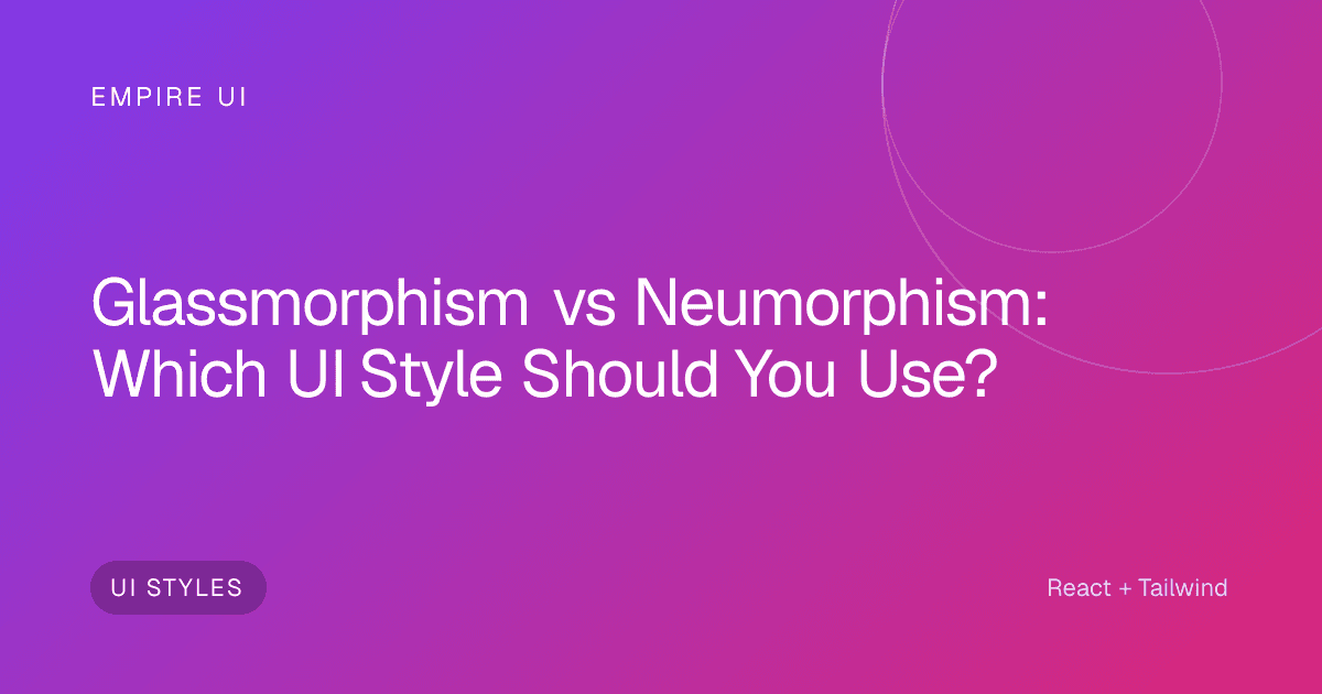 glassmorphism vs neumorphism UI comparison