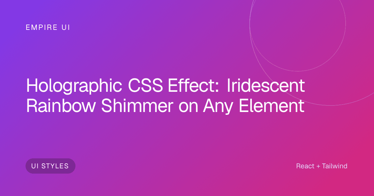 iridescent holographic rainbow shimmer effect on dark card surface