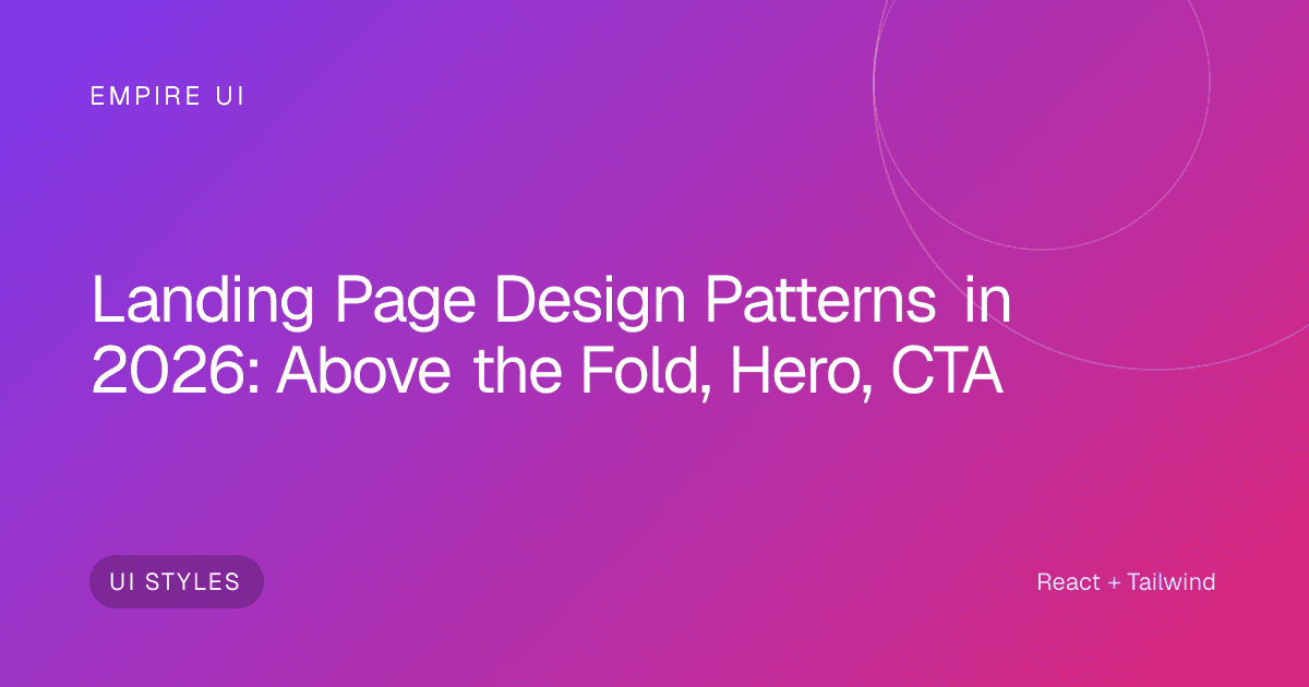 Landing page hero section on a modern monitor with bold typography