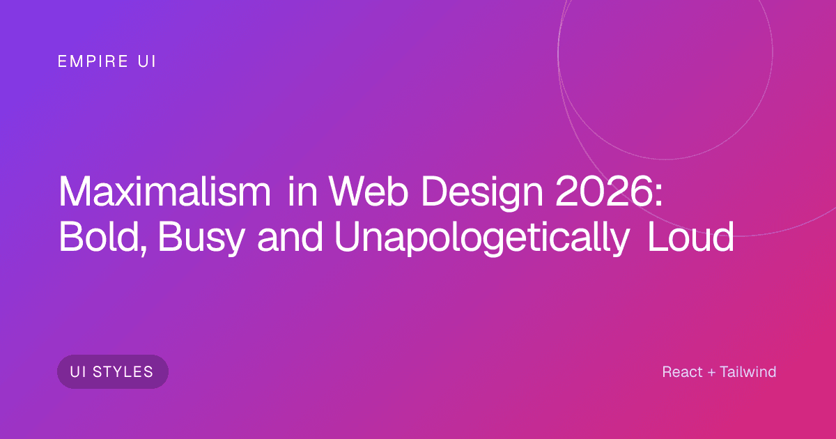 Bold colorful maximalist web design with layered typography and vivid gradients