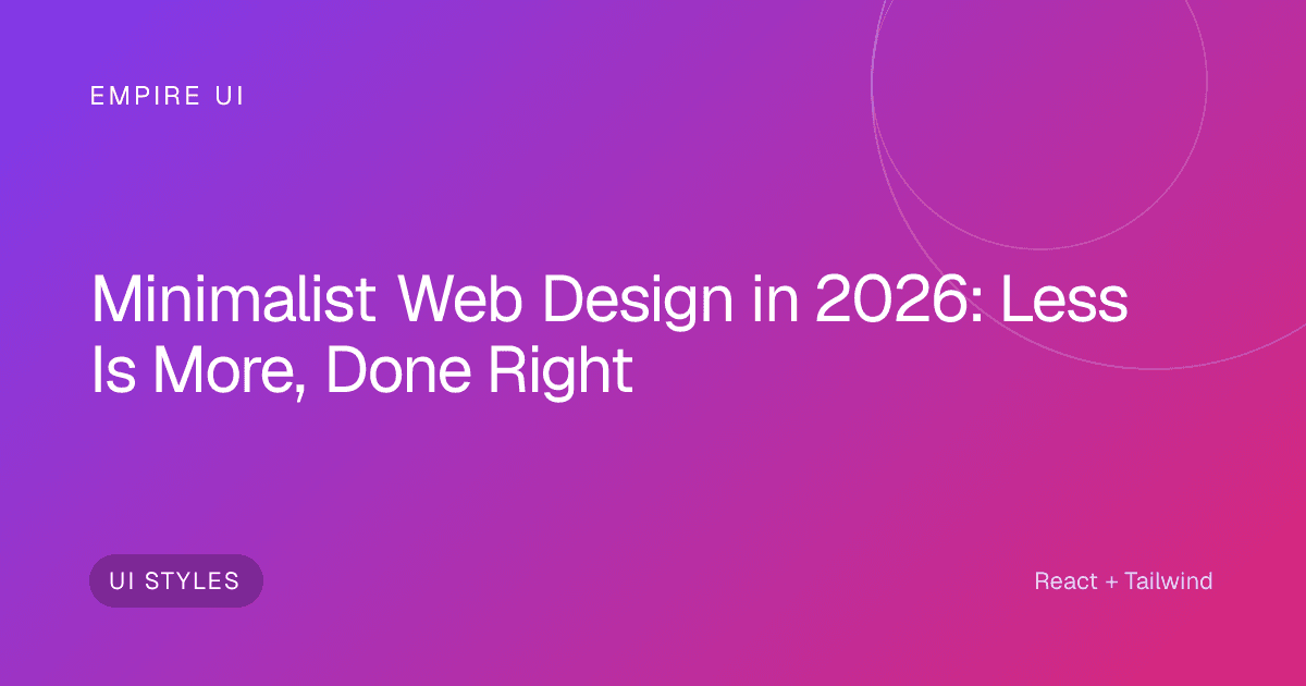 Clean minimal web interface with generous whitespace and bold typography