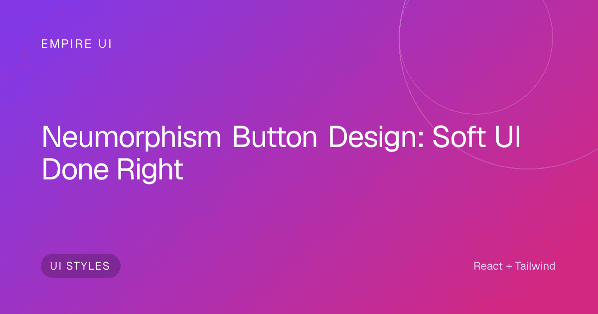 Soft UI neumorphism button with light and dark shadow depth effect