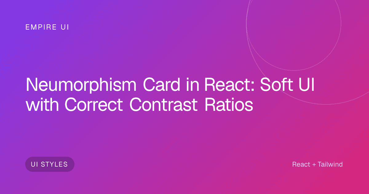 Soft white UI card with subtle shadows on a light gray background