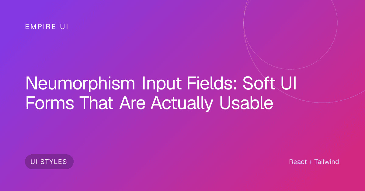 Soft UI neumorphic form input field with shadow depth effect on light background