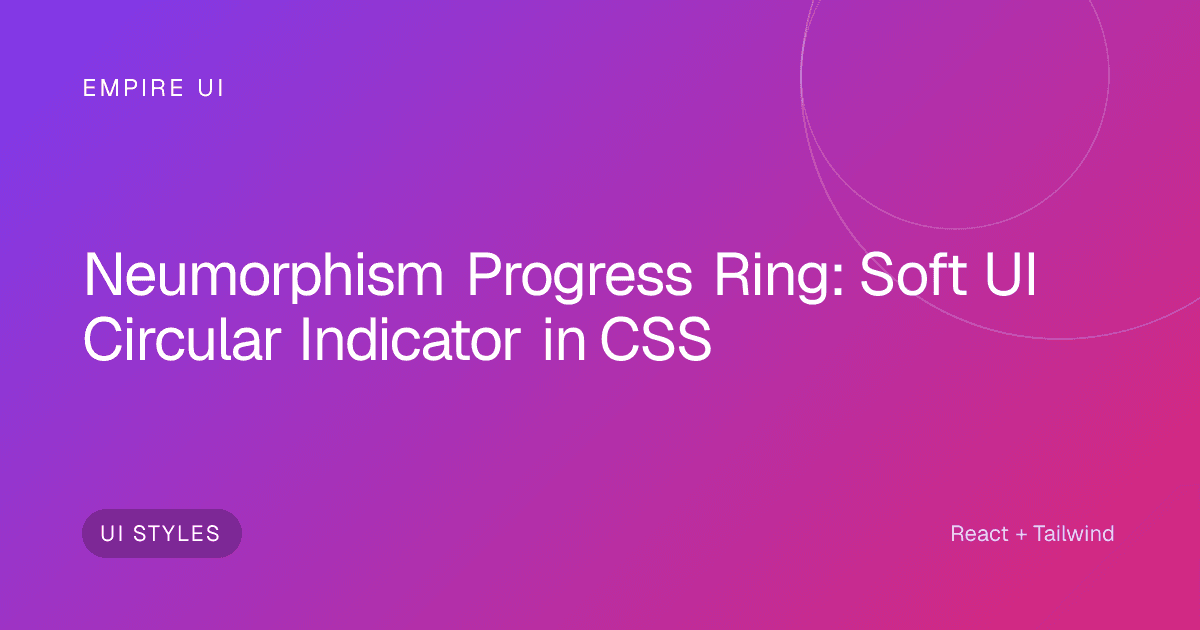 Soft neumorphic circular progress ring on light grey background