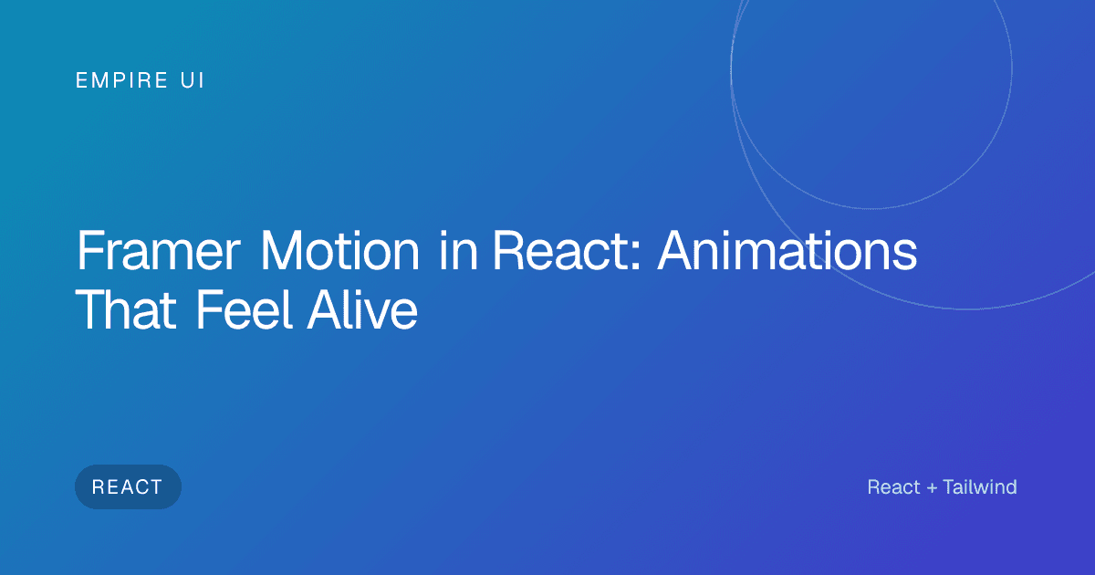 Code editor screen showing colorful React animation component code