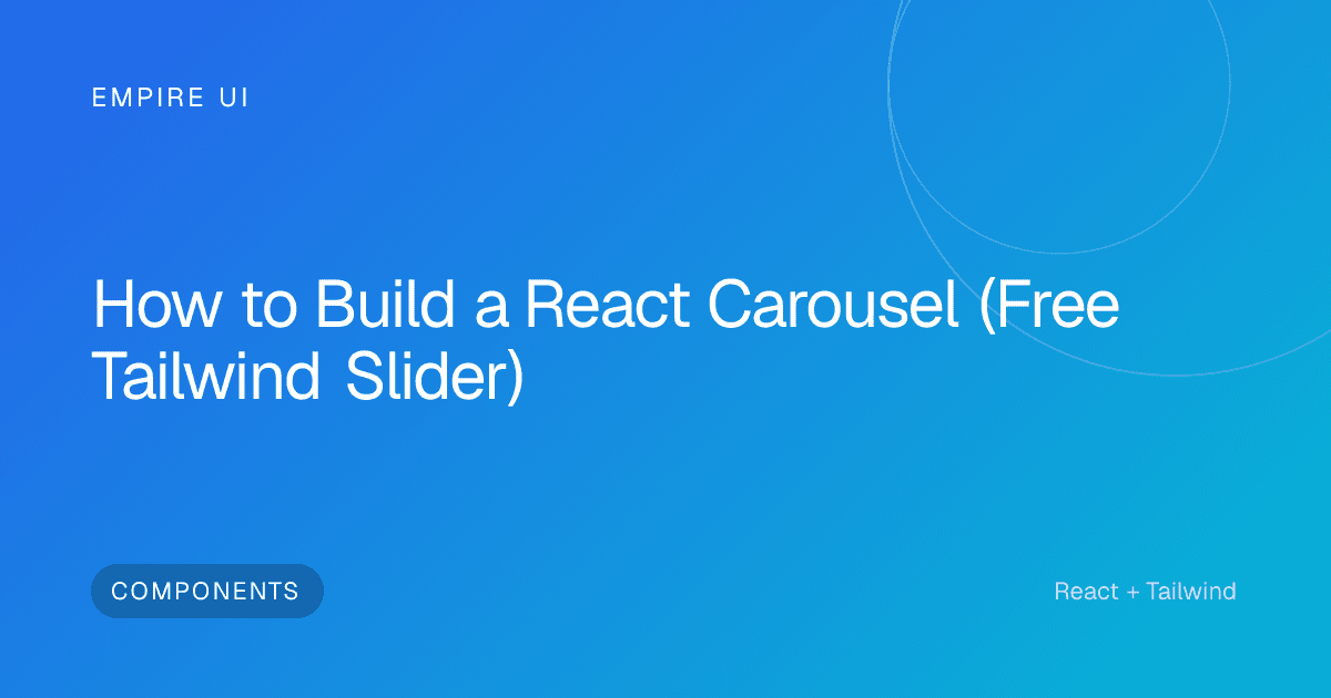 React carousel slider component