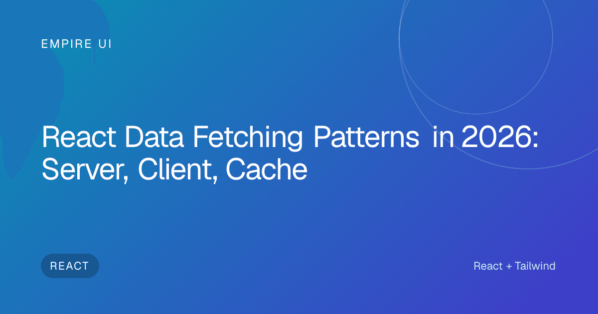 Code editor showing React data fetching patterns on dark screen