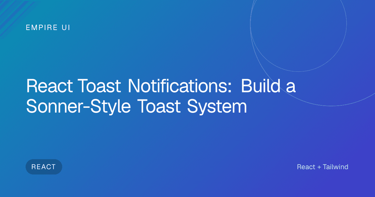 developer building React toast notification UI on laptop screen