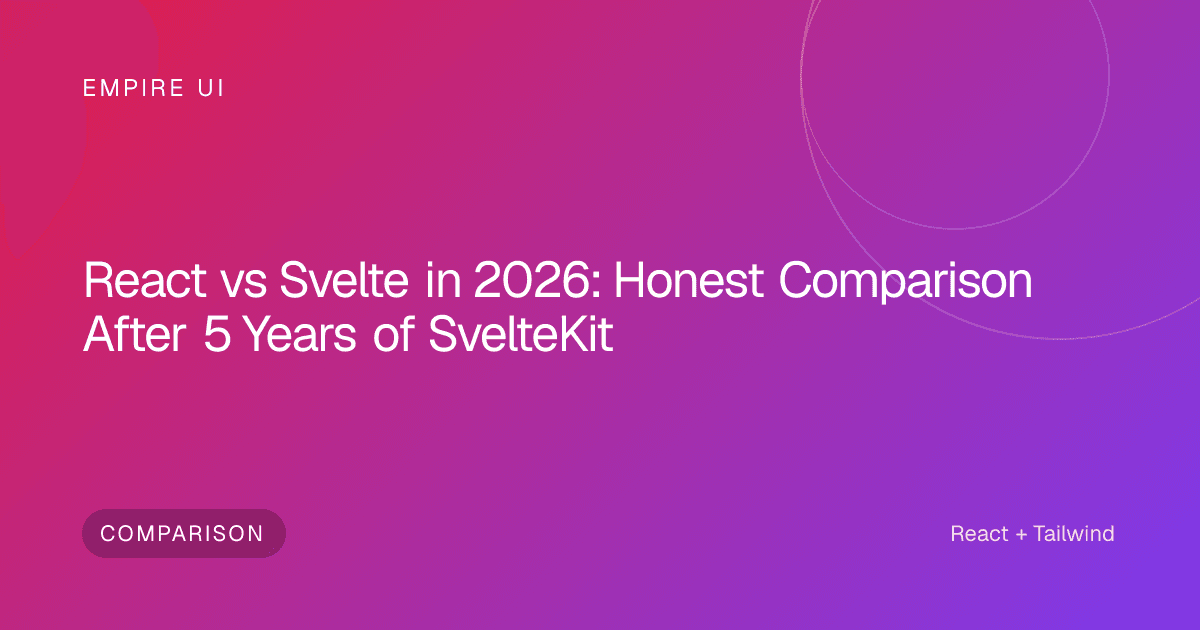 Developer writing code comparing React and Svelte frameworks on laptop