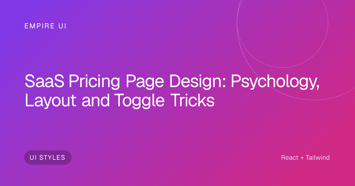 SaaS pricing page with monthly annual toggle and tier cards