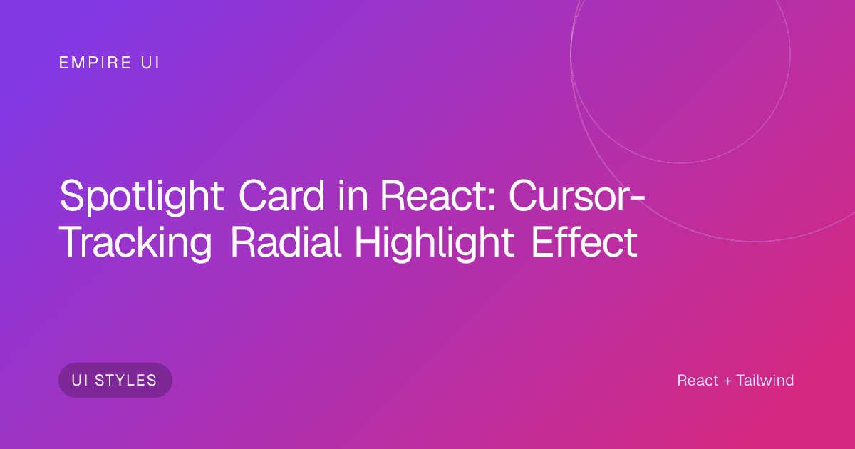 glowing radial light highlight moving across a dark card surface