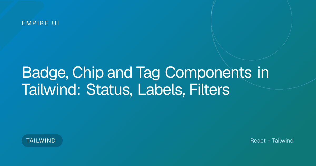 colorful UI label tags and badge components on dark background