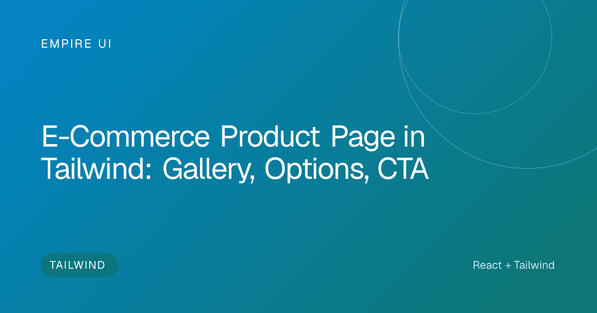 Modern e-commerce product page layout with gallery and options panel