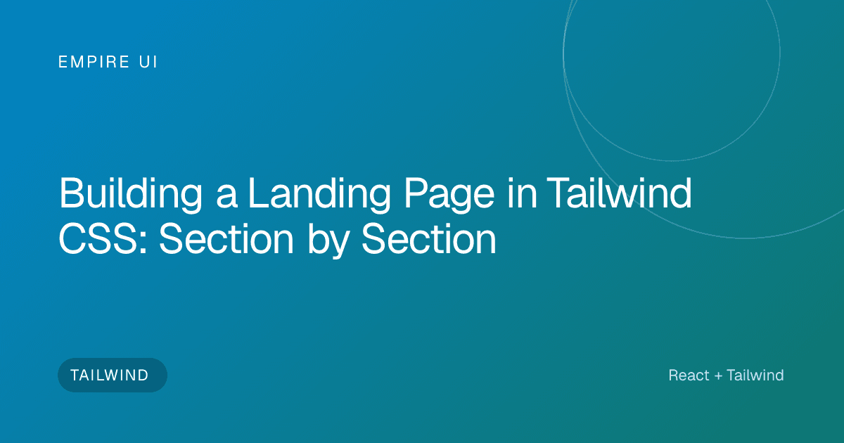 Developer building a landing page layout with Tailwind CSS code on screen