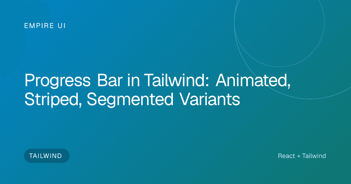 Code editor showing animated progress bar component in Tailwind CSS