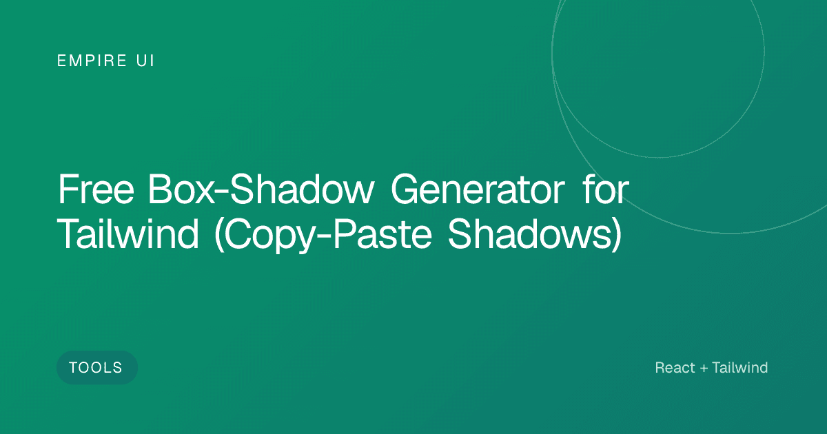 Tailwind CSS box shadow generator