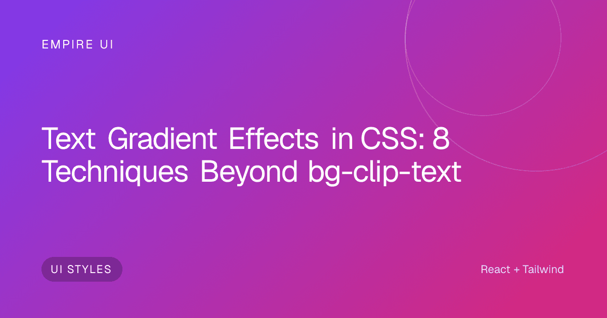 colorful CSS text gradient typography effects on dark background