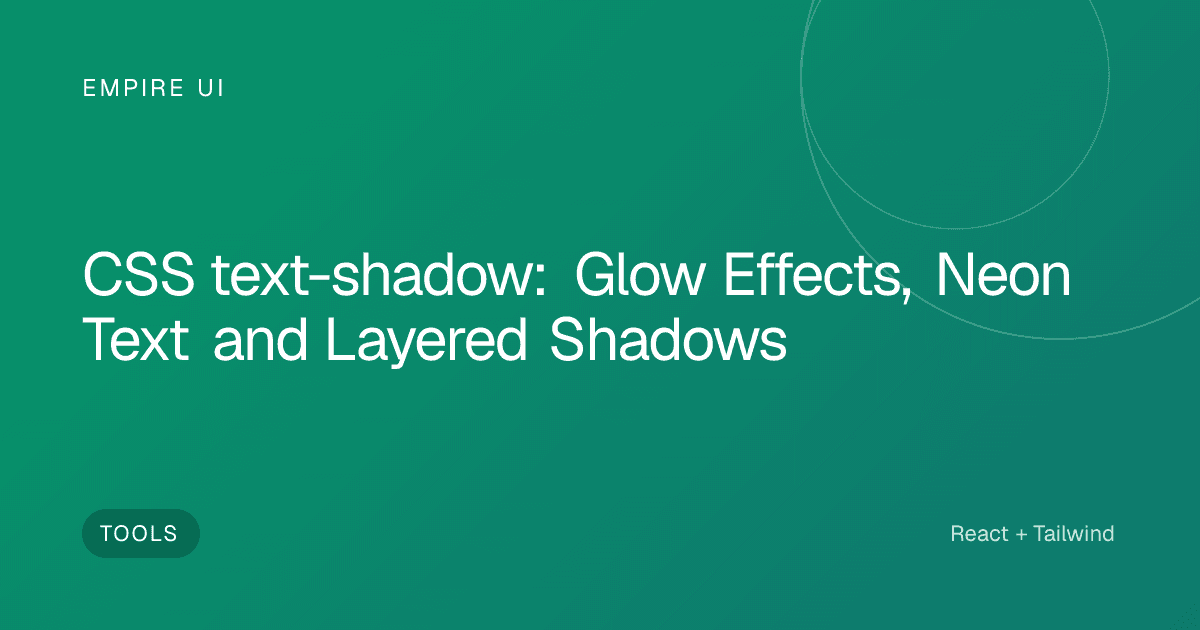 Neon glowing text effect on a dark background showcasing CSS shadows