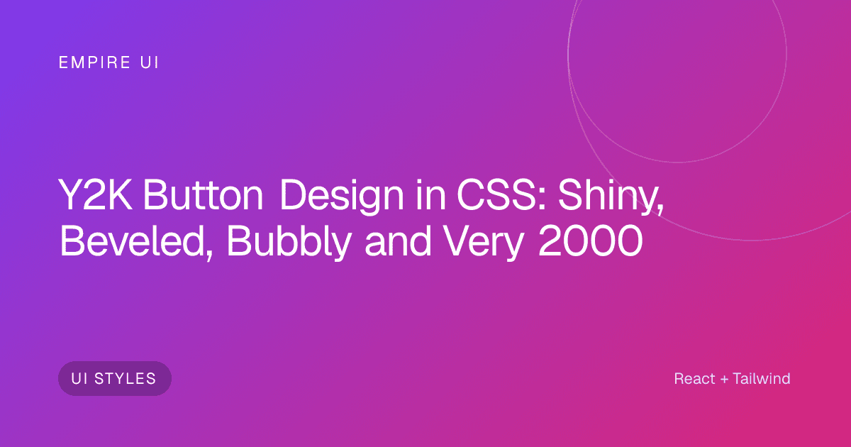 Shiny beveled Y2K style glossy button design on dark background